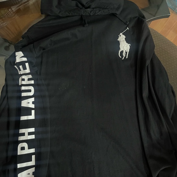 Ralph Lauren Black Hoodie with White Logo - Picture 1 of 2